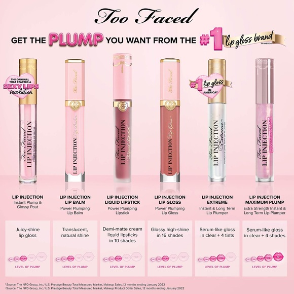 NIB Too Faced Lip Injection Power Plumping Liquid Lipstick Color:Give ‘Em Lip - Picture 6 of 6